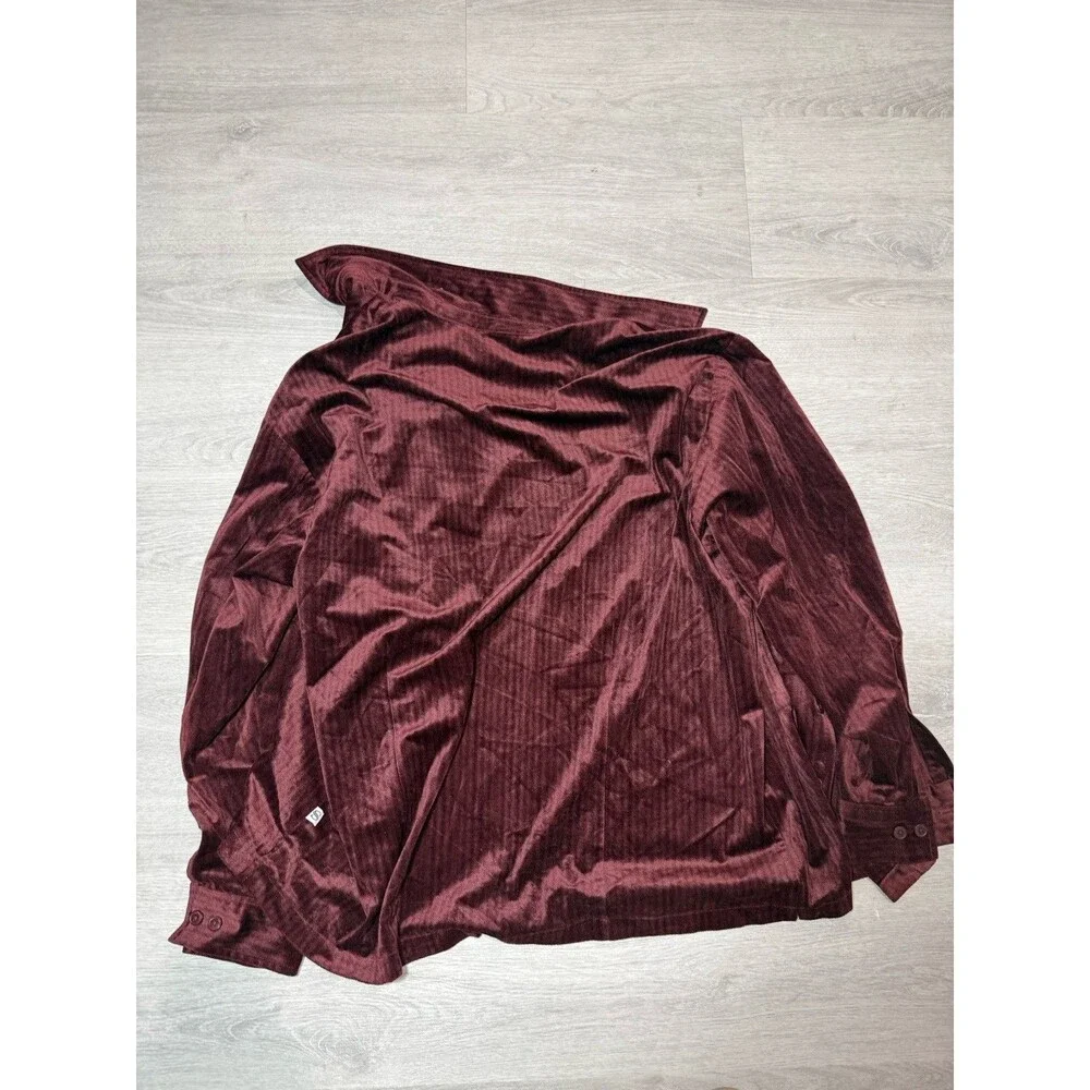 Silver Silk Men’s Burgundy Herringbone 3-Piece Suit Jacket, Vest, 44x30 Pants